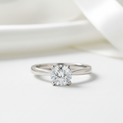 1.0 ct 6.5mm Round Diamond Option Solitaire Engagement Ring-Black Diamonds New York