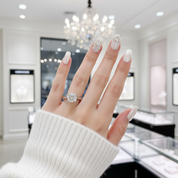 1.0 ct 6.5mm Round Diamond Solitaire Engagement Ring-Black Diamonds New York