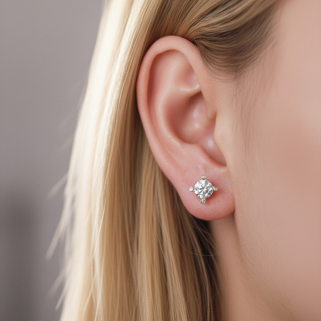 Ct 6mm Round Diamond Stud Earrings – Black Diamonds New York