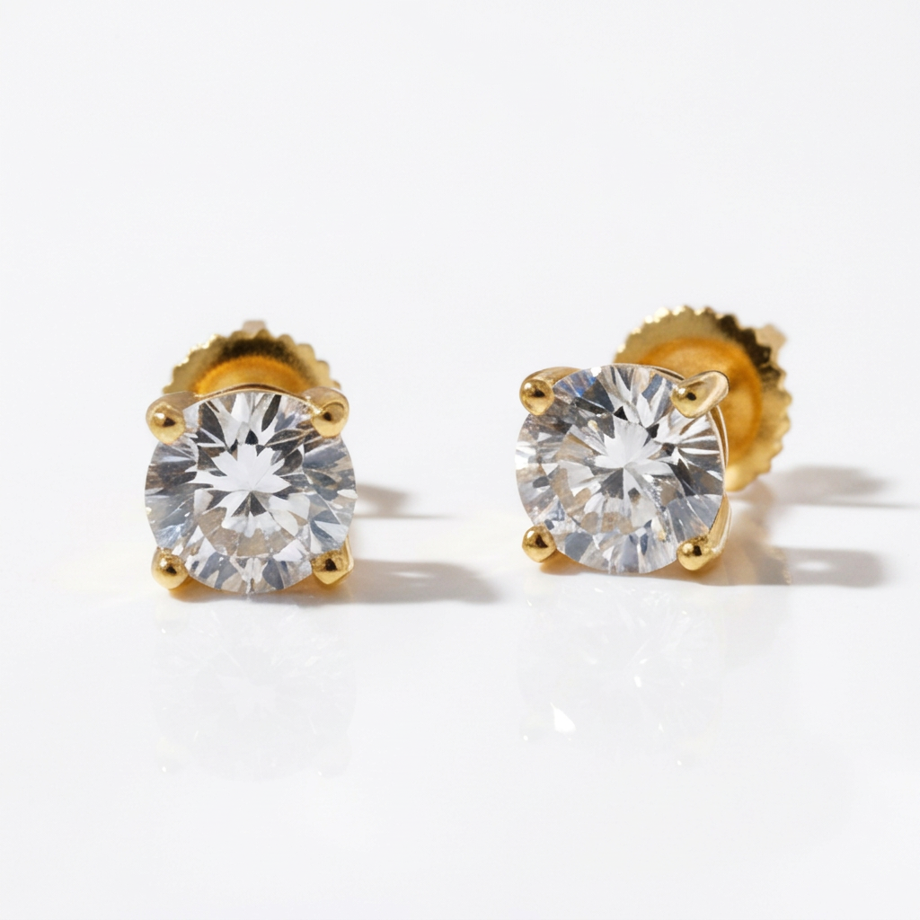 1.0 Ct D Color Diamond Option Stud Earrings-Black Diamonds New York
