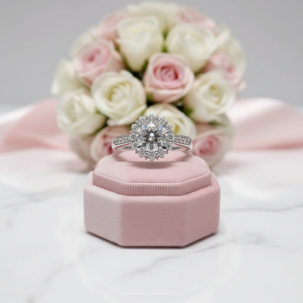 1.0 Ct Diamond Option Snowflake Engagement Ring-Black Diamonds New York