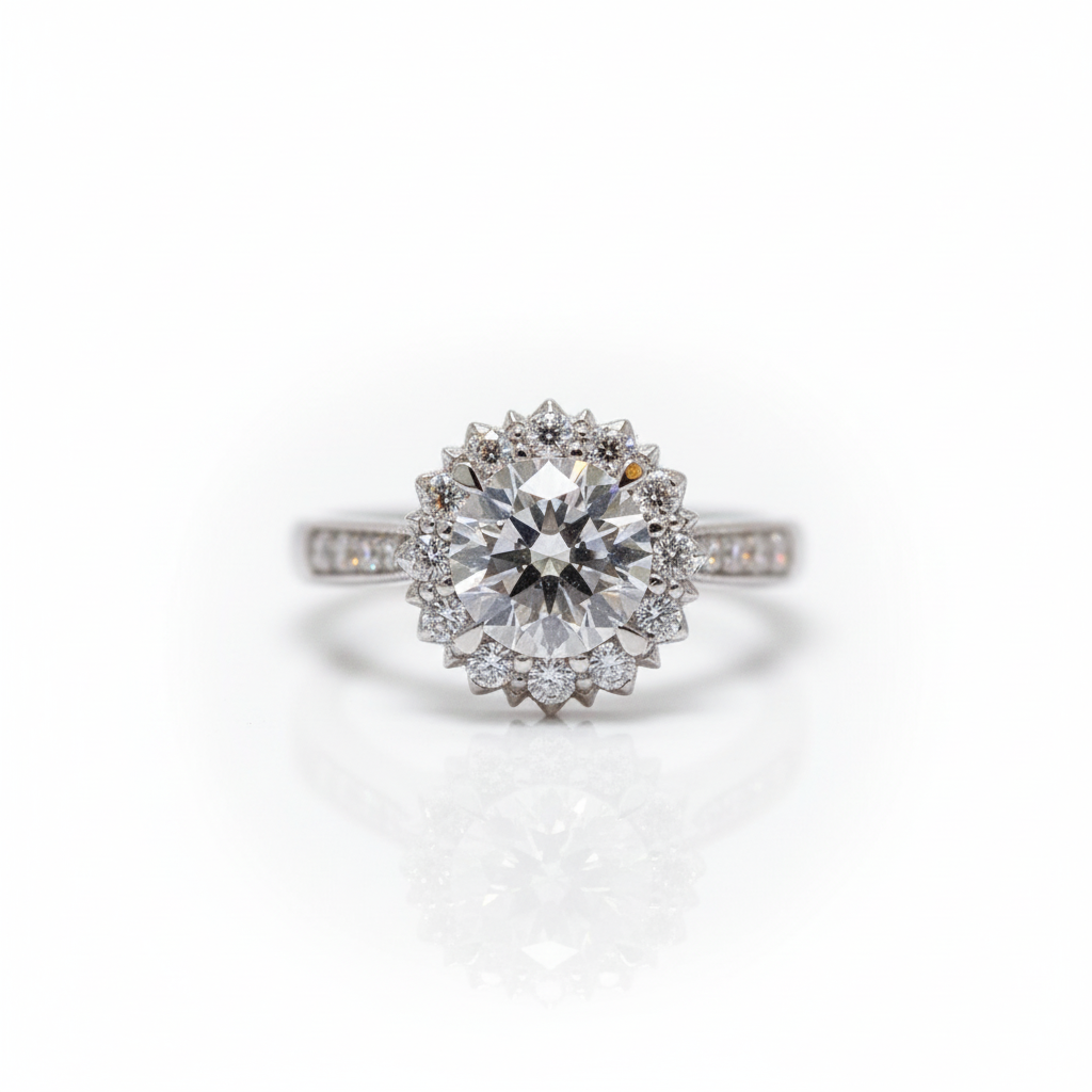 1.0 Ct Diamond Option Snowflake Engagement Ring-Black Diamonds New York