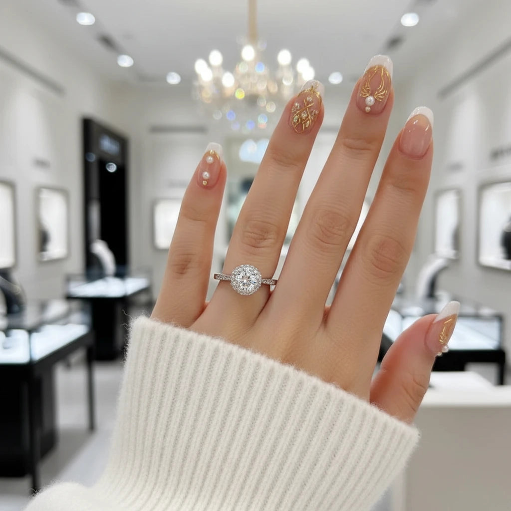 1.0 Ct Diamond Option Snowflake Engagement Ring-Black Diamonds New York