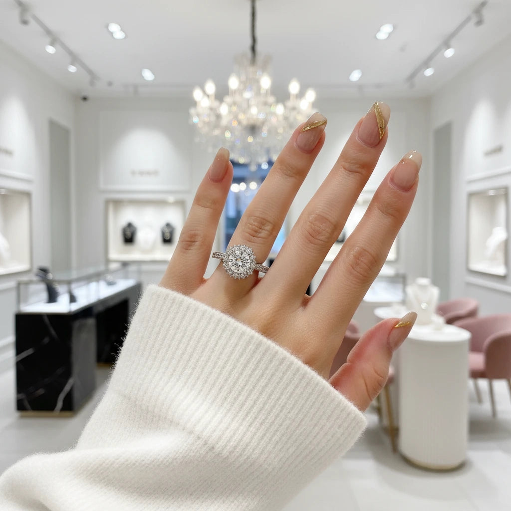 1.0 Ct Diamond Option Snowflake Engagement Ring-Black Diamonds New York