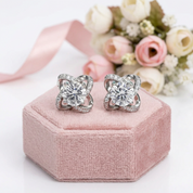 1.0 Ct Diamond Option Windmill Flower Stud Earrings-Black Diamonds New York