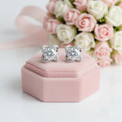 1.0 Ct Diamond Option Windmill Flower Stud Earrings-Black Diamonds New York