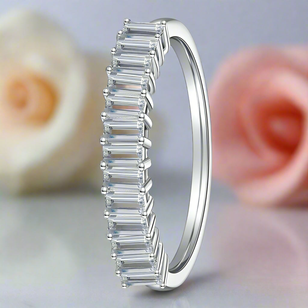 1.0 Ct Emerald Cut Diamond Wedding Band-Black Diamonds New York