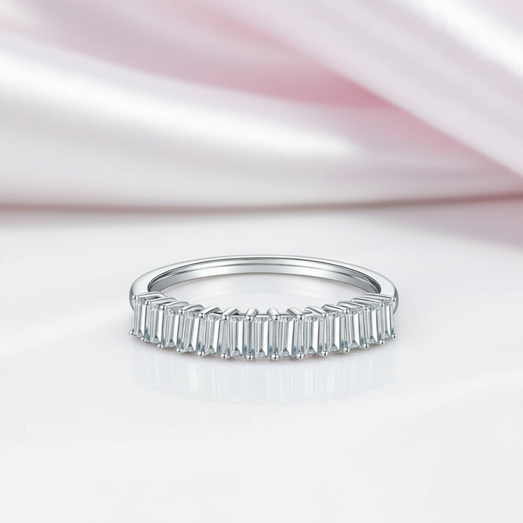 1.0 Ct Emerald Cut Diamond Option Wedding Band-Black Diamonds New York