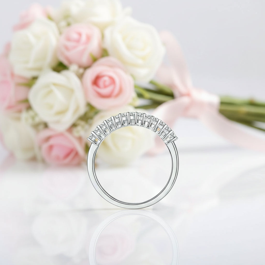 1.0 Ct Emerald Cut Diamond Option Wedding Band-Black Diamonds New York
