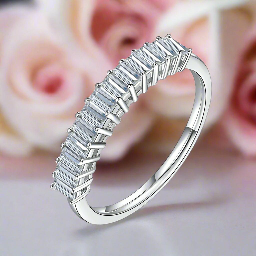 1.0 Ct Emerald Cut Diamond Wedding Band-Black Diamonds New York