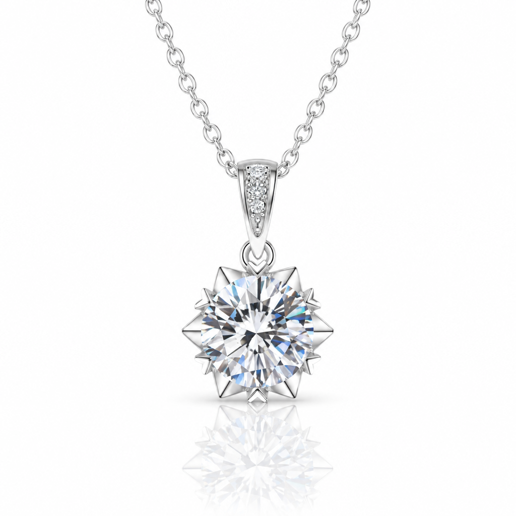 1.0 Ct Excellent Cut Diamond Option Snowflake Pendant Necklace-Black Diamonds New York