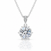 1.0 Ct Excellent Cut Diamond Option Snowflake Pendant Necklace-Black Diamonds New York