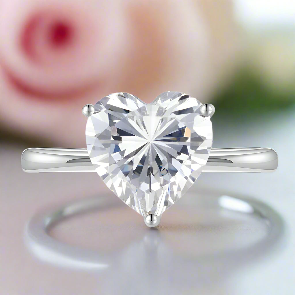 1.0 Ct Heart Cut D Color Diamond Love Engagement Ring-Black Diamonds New York