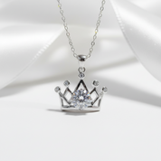 1.0 Ct Round Cut Diamond Crown Necklace-Black Diamonds New York