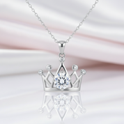 1.0 Ct Round Cut Diamond Crown Necklace-Black Diamonds New York