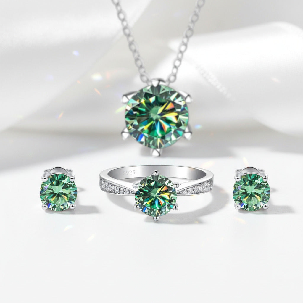 1.0 Ct Round Cut Diamond Jewelry Set-Black Diamonds New York