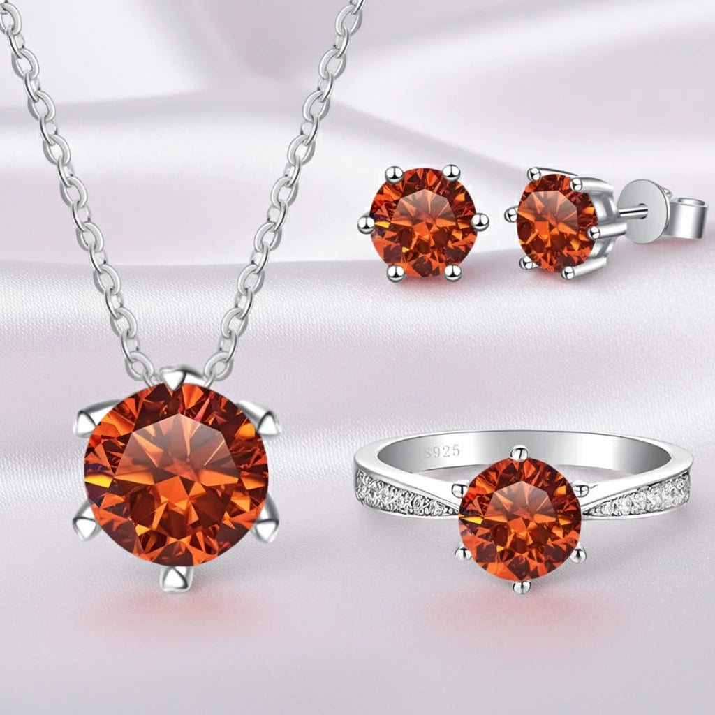 1.0 Ct Round Cut Diamond Jewelry Set-Black Diamonds New York