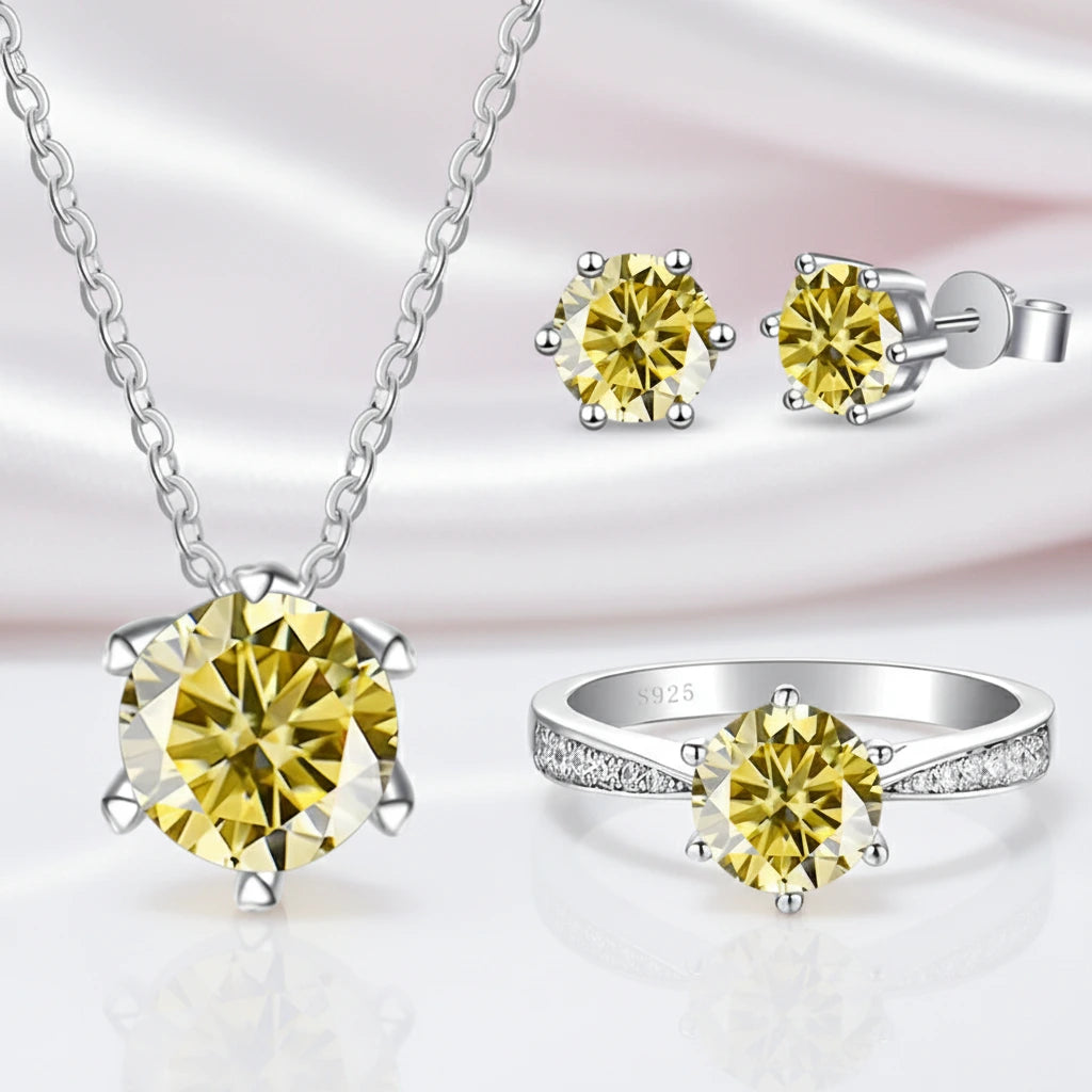 1.0 Ct Round Cut Diamond Jewelry Set-Black Diamonds New York