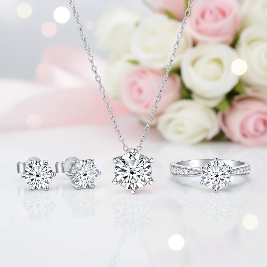 1.0 Ct Round Cut Diamond Jewelry Set-Black Diamonds New York