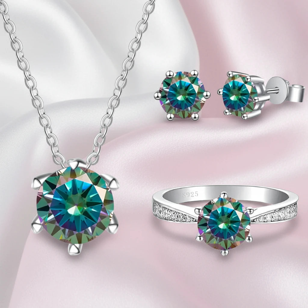 1.0 Ct Round Cut Diamond Jewelry Set-Black Diamonds New York