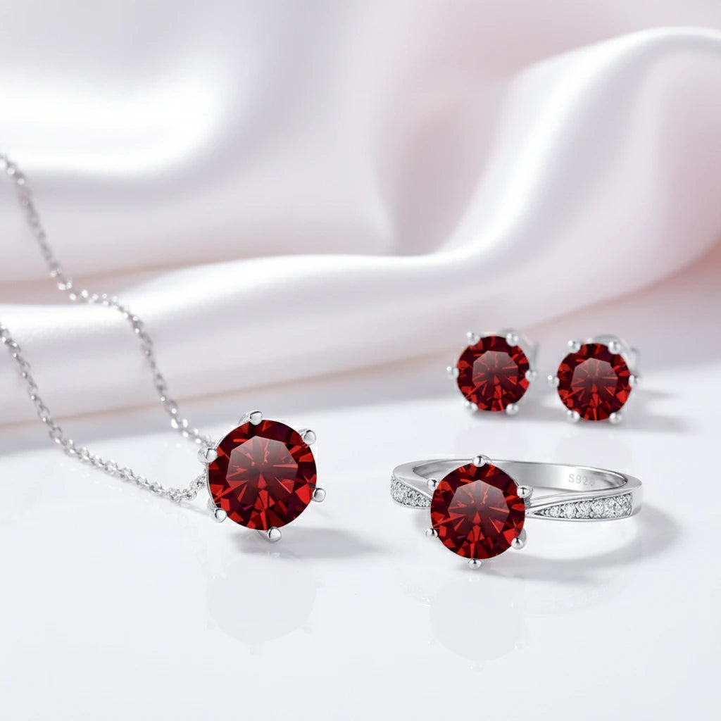 1.0 Ct Round Cut Diamond Jewelry Set-Black Diamonds New York