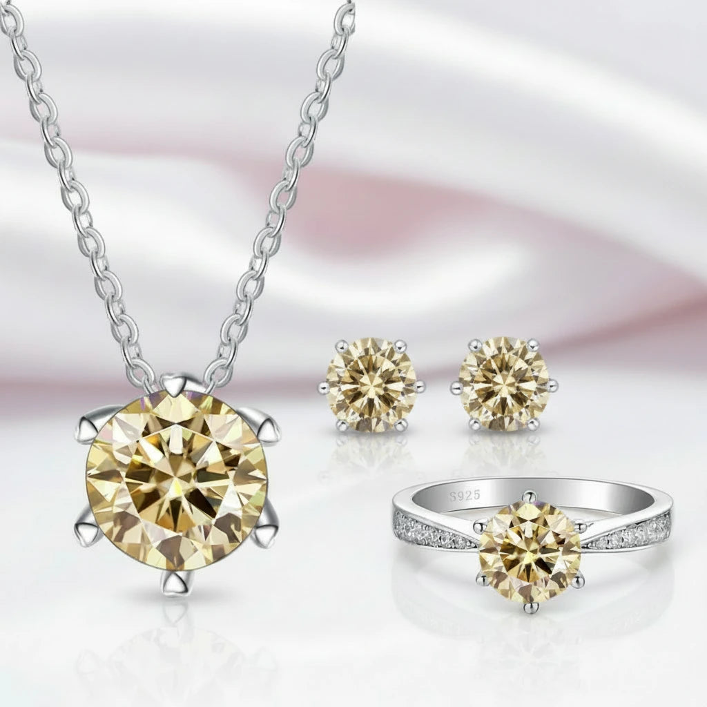 1.0 Ct Round Cut Diamond Jewelry Set-Black Diamonds New York