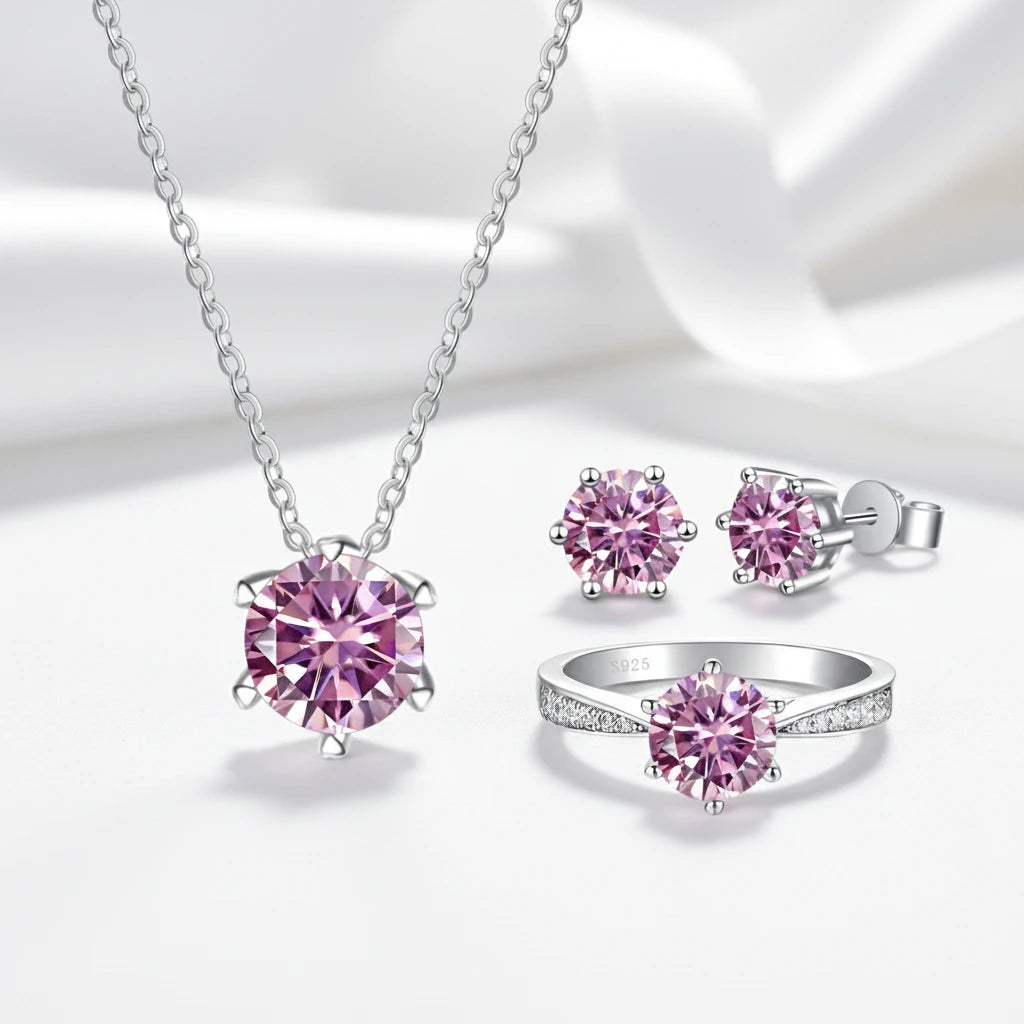 1.0 Ct Round Cut Diamond Jewelry Set-Black Diamonds New York