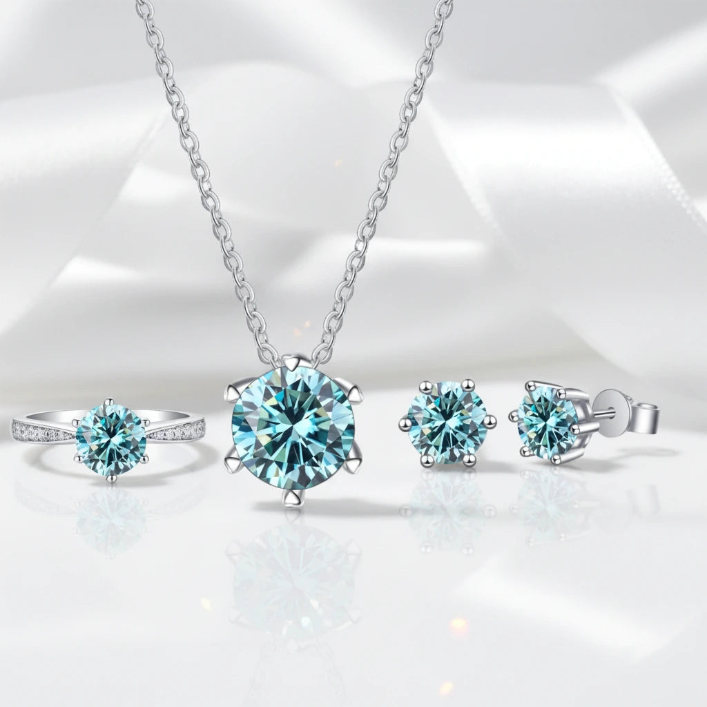 1.0 Ct Round Cut Diamond Jewelry Set-Black Diamonds New York