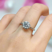 1.0 Ct Round Cut Diamond Snowflake Engagement Ring-Black Diamonds New York