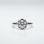 1.0 Ct Round Cut Diamond Option Snowflake Engagement Ring-Black Diamonds New York