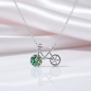 1.0 Ct Round Cut Diamond Cute Bicycle Necklace-Black Diamonds New York