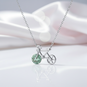 1.0 Ct Round Cut Diamond Cute Bicycle Necklace-Black Diamonds New York