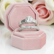 1.0 ct Round Cut Diamond White Gold Solitaire Ring Set-Black Diamonds New York