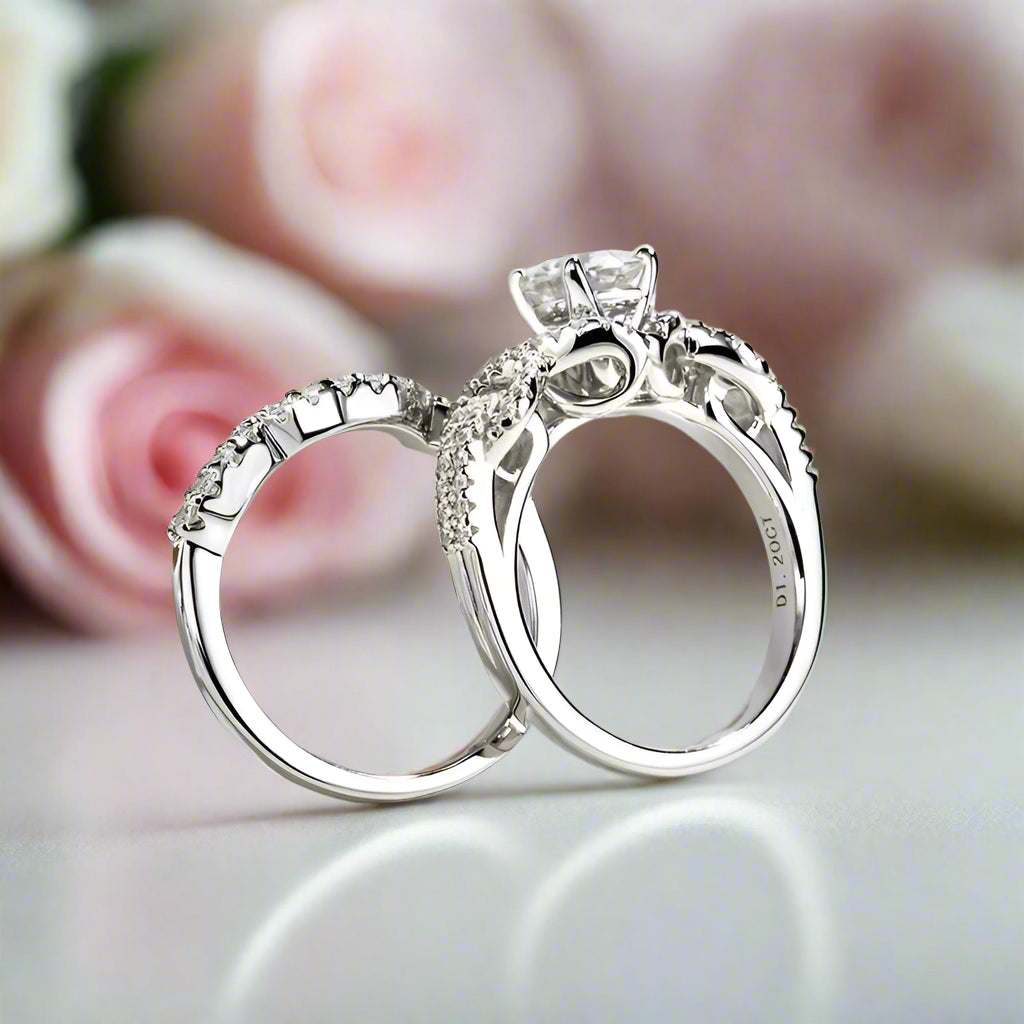 1.0 Ct Round D Color Diamond Engagement Ring Set-Black Diamonds New York