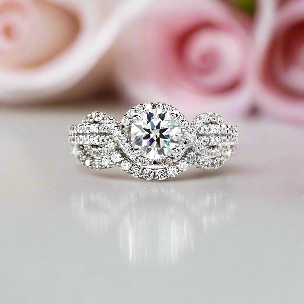 1.0 Ct Round D Color Diamond Engagement Ring Set-Black Diamonds New York