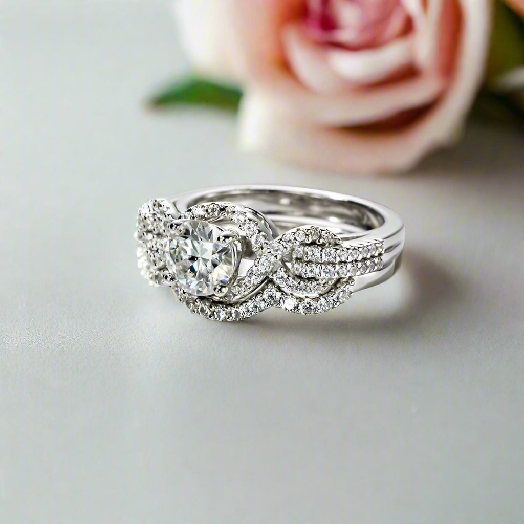 1.0 Ct Round D Color Diamond Engagement Ring Set-Black Diamonds New York