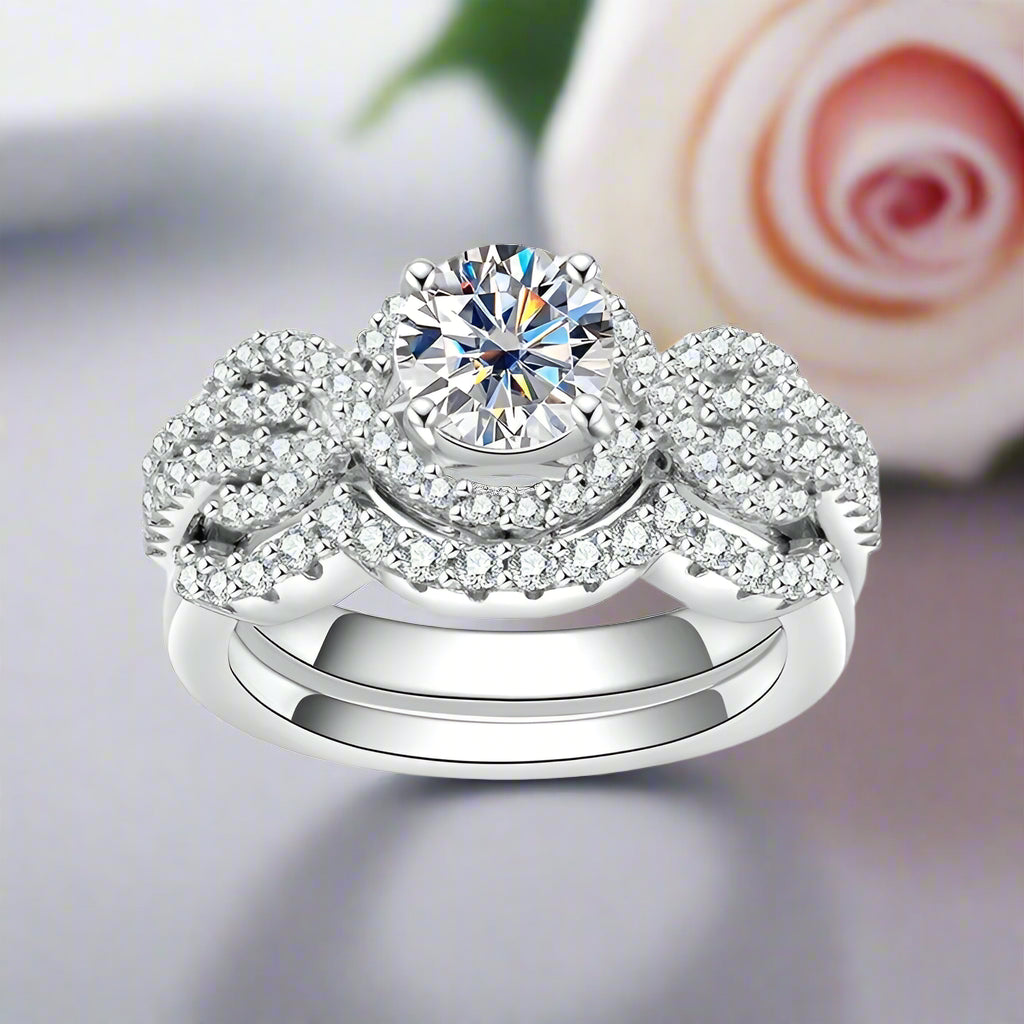 1.0 Ct Round D Color Diamond Engagement Ring Set-Black Diamonds New York