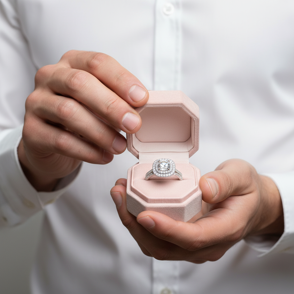 1.0 Ct Round Diamond Option Double Halo Engagement Ring Set-Black Diamonds New York