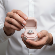 1.0 Ct Round Diamond Option Double Halo Engagement Ring Set-Black Diamonds New York