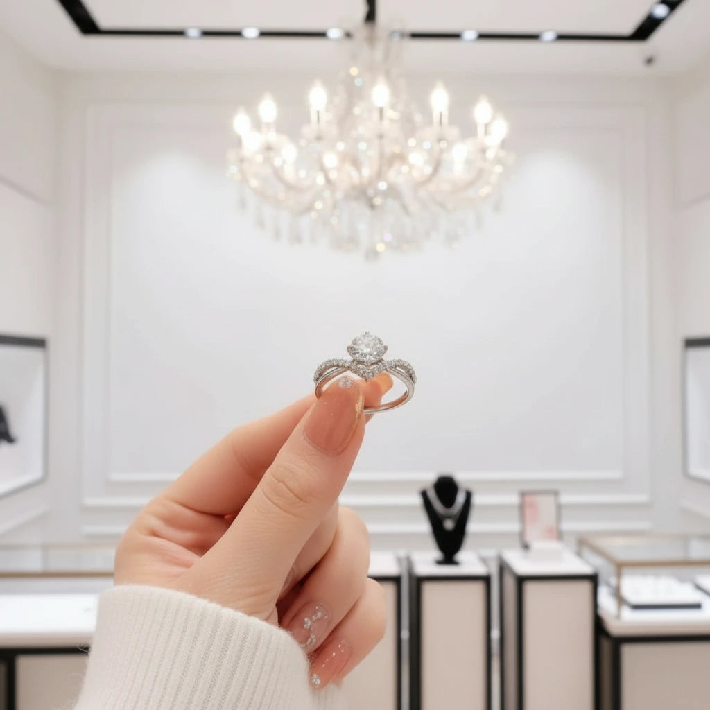 1.0 Ct Round Diamond Engagement Ring-Black Diamonds New York