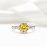 1.0 Ct Round Diamond Option Flower Engagement Ring-Black Diamonds New York