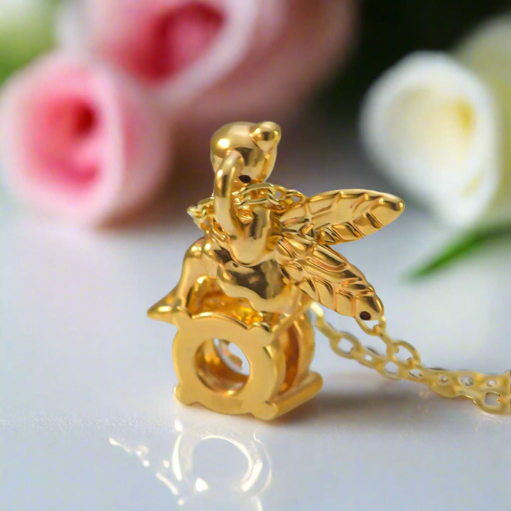 1.0 Ct Round Diamond Tinkerbell Pendant Necklace-Black Diamonds New York