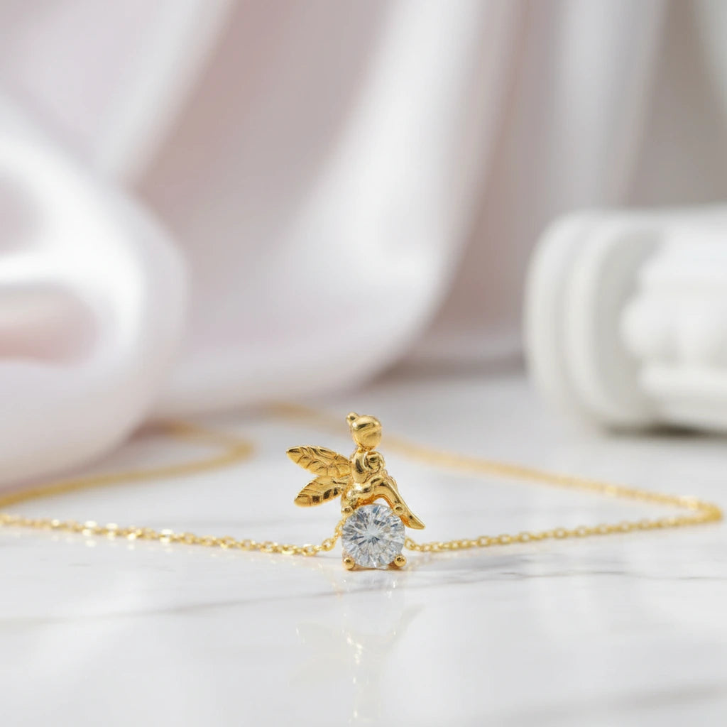 1.0 Ct Round Diamond Option Tinkerbell Pendant Necklace-Black Diamonds New York