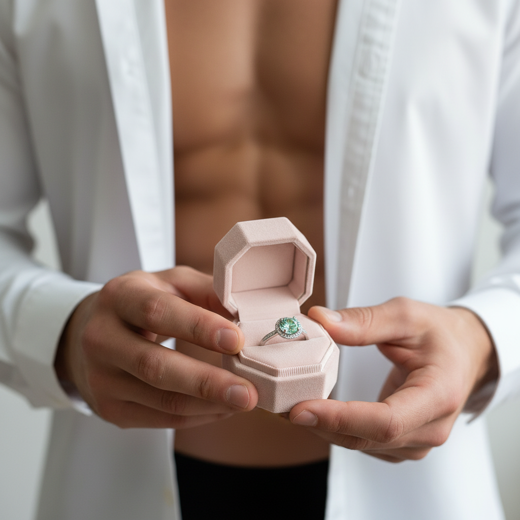 1.0 ct Round Halo Green Diamond Adjustable Engagement Ring-Black Diamonds New York