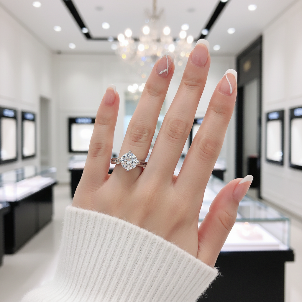 1.0 ct Round Diamond Engagement Ring-Black Diamonds New York