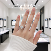 1.0 ct Round Diamond Engagement Ring-Black Diamonds New York