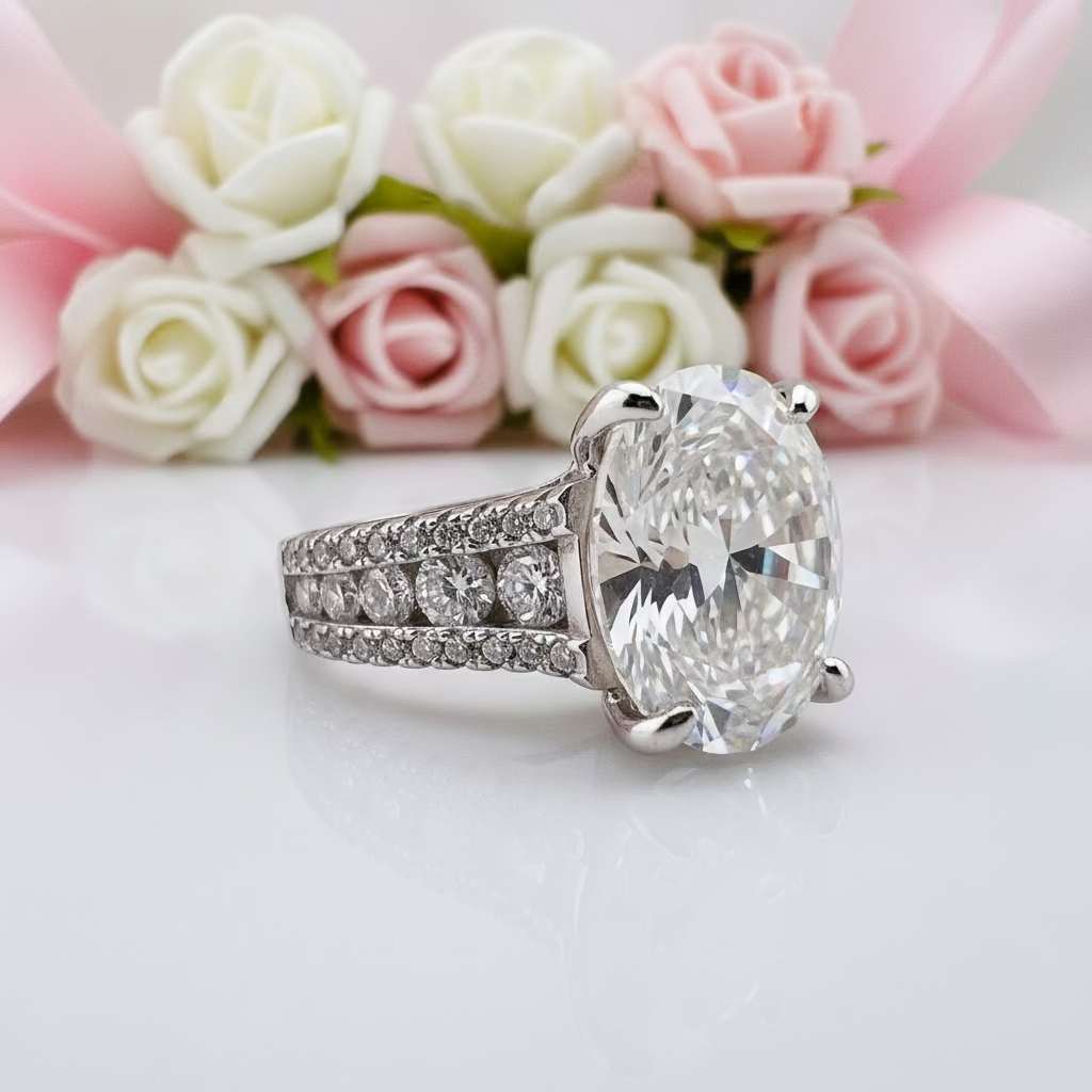 10.0 Ct Round Cut Diamond Engagement Ring-Black Diamonds New York