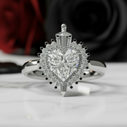 Against All Odds- Heart Shape Diamond Gothic Engagement Ring-Black Diamonds New York