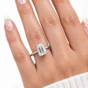 1.0Ct 5*7mm Emerald Cut Diamond Option Solitaire Engagement Ring-Black Diamonds New York