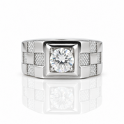 1.0Ct 6.5mm D Color Diamond Option Men's Ring-Black Diamonds New York